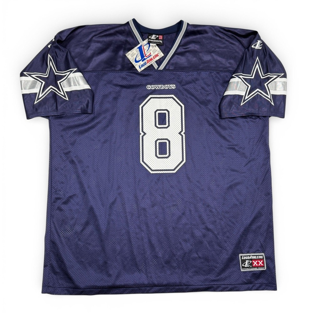 Dallas Cowboys Troy Aikman #8 NFL Football Jersey Logo Athletic XXL Blue NWT VTG